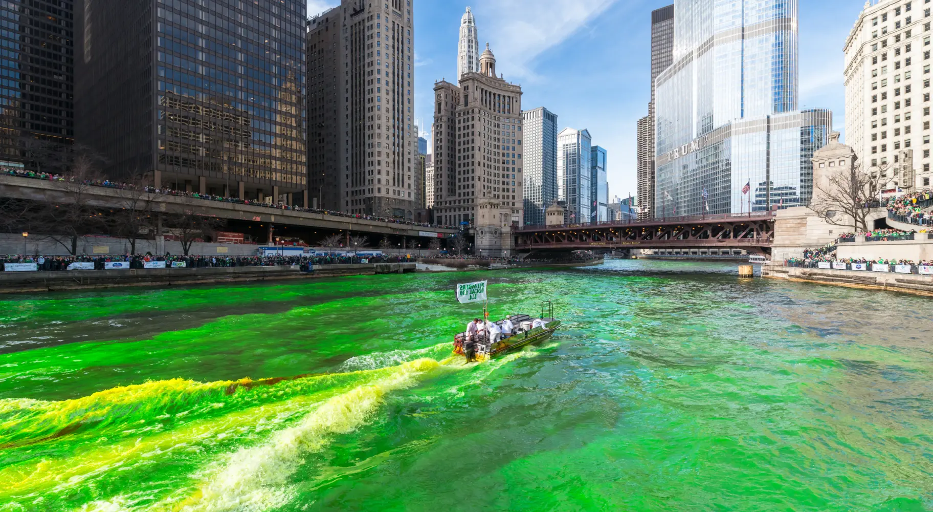 Boot auf dem Green Chicago River