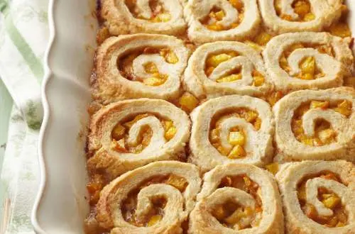 Pfirsichschnecken aus Backteig