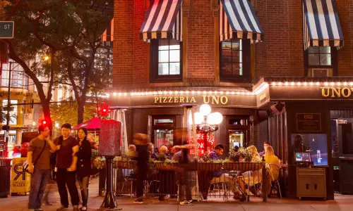 Das Äußere eines Restaurants