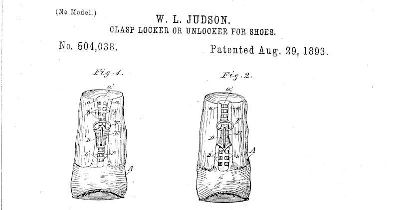 Das illustrierte Patent für Whitcomb Judsons Reißverschluss-Design