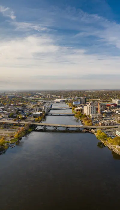 Luftaufnahme der Stadt Rockford