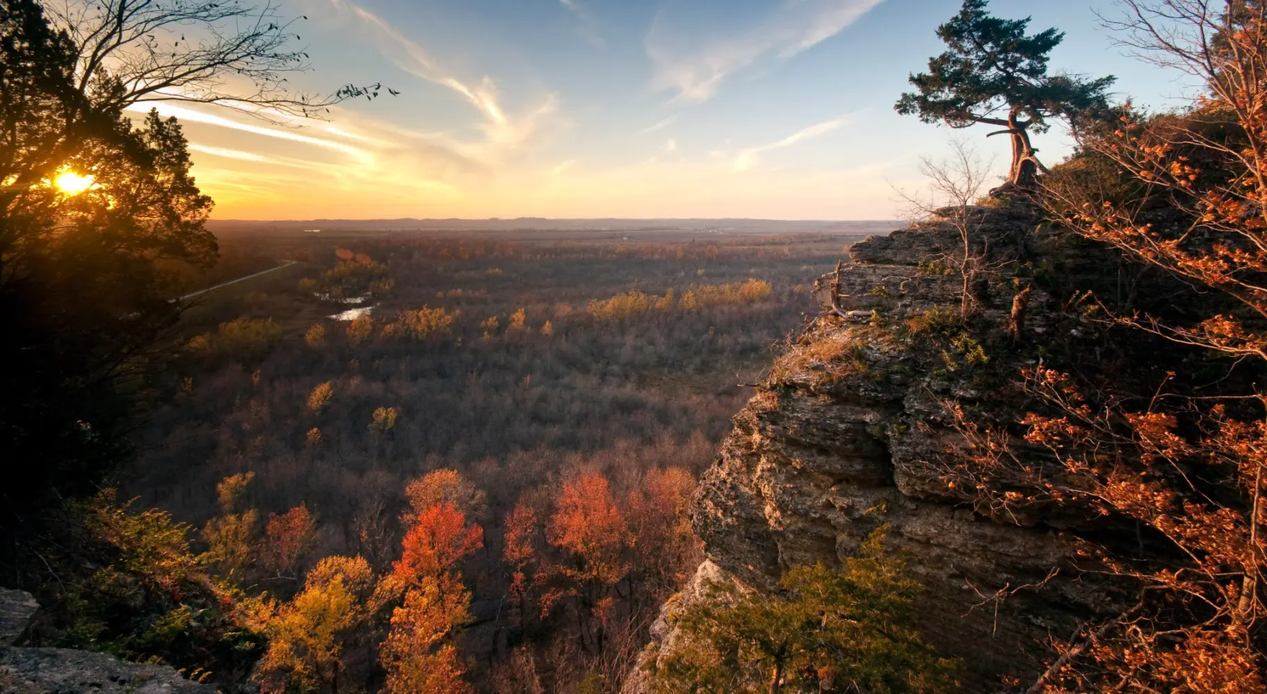 Sonnenuntergang über dem Shawnee National Forest