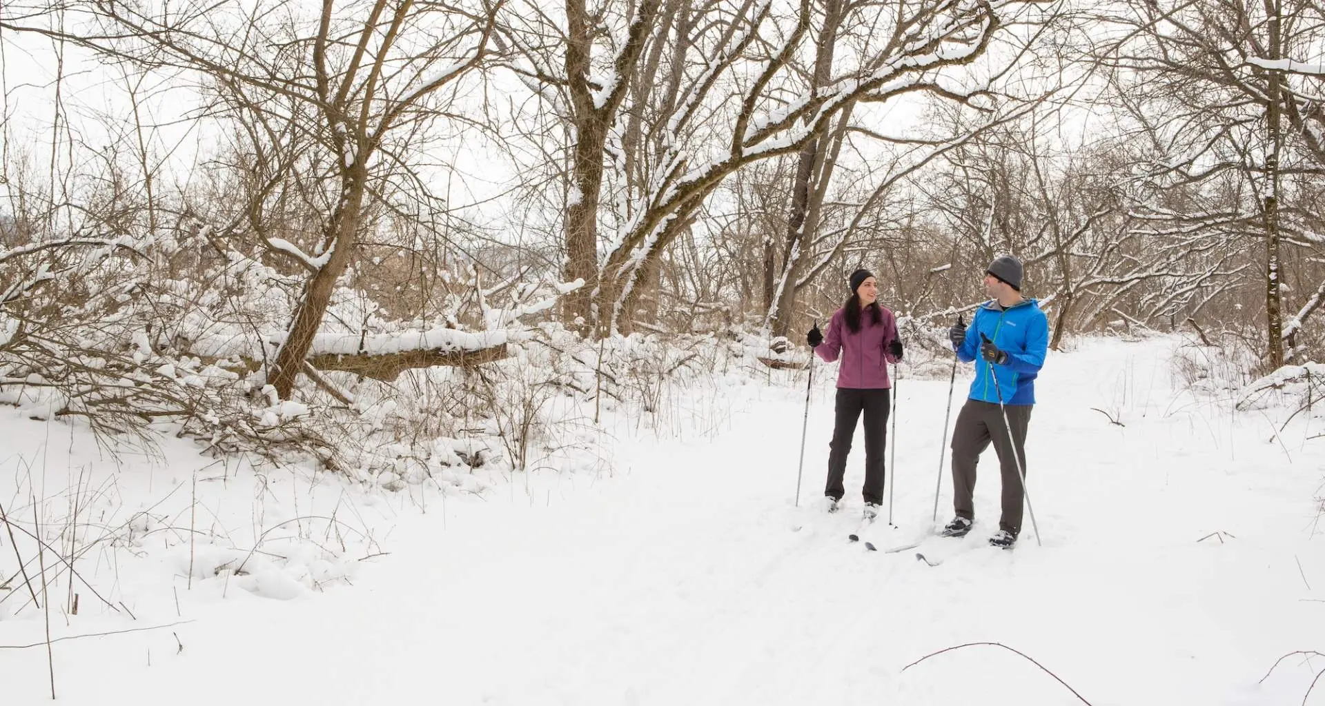 Menschen beim Skifahren 