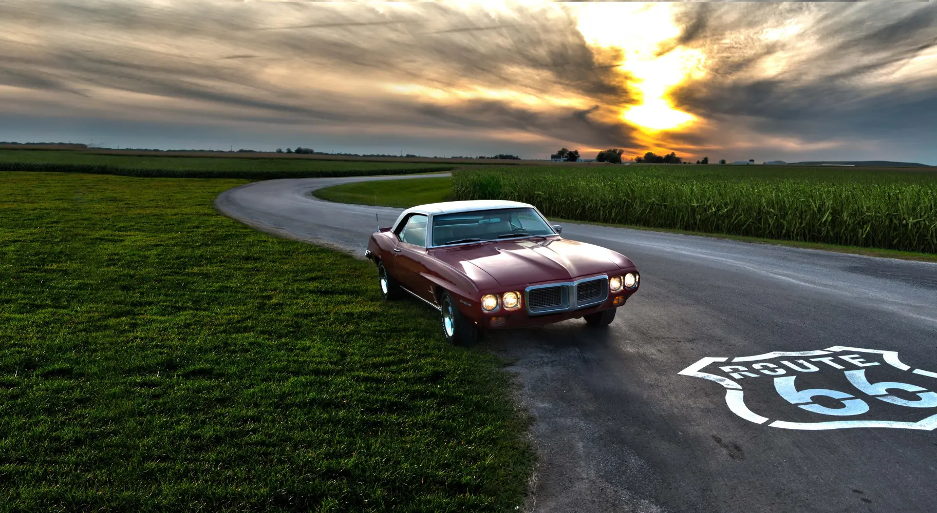 Auto hielt auf der Route 66