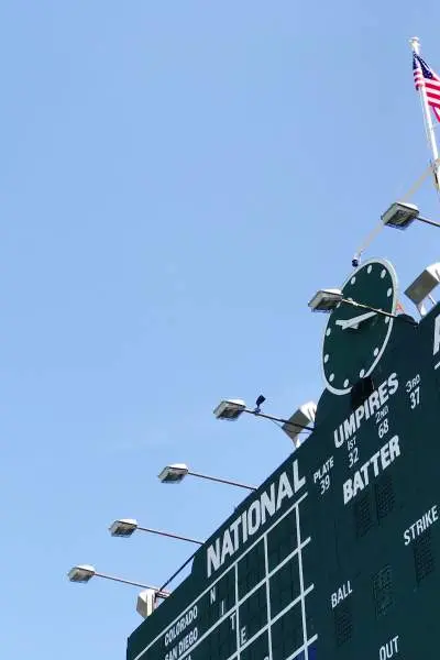 Teil der Anzeigetafel im Wrigley Field der Chicago Cubs